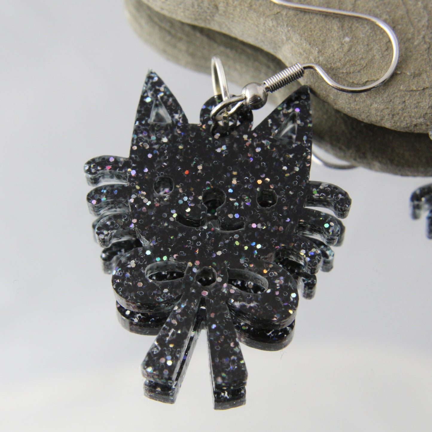 'Black Cat' Acrylic Earrings
