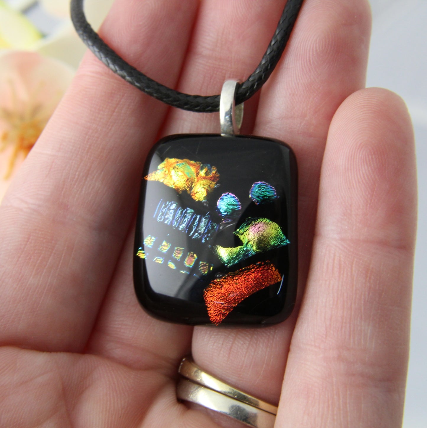 Optical Colour Fused Glass Pendant