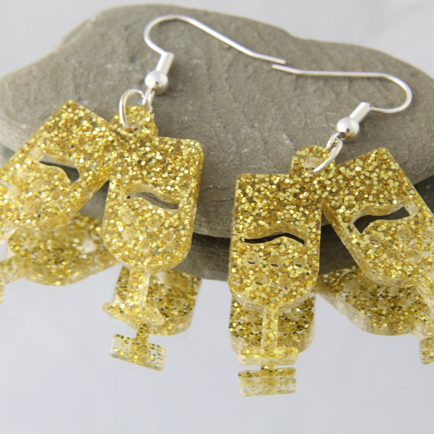 'Cheers' Clinking Champagne Glasses Acrylic Earrings