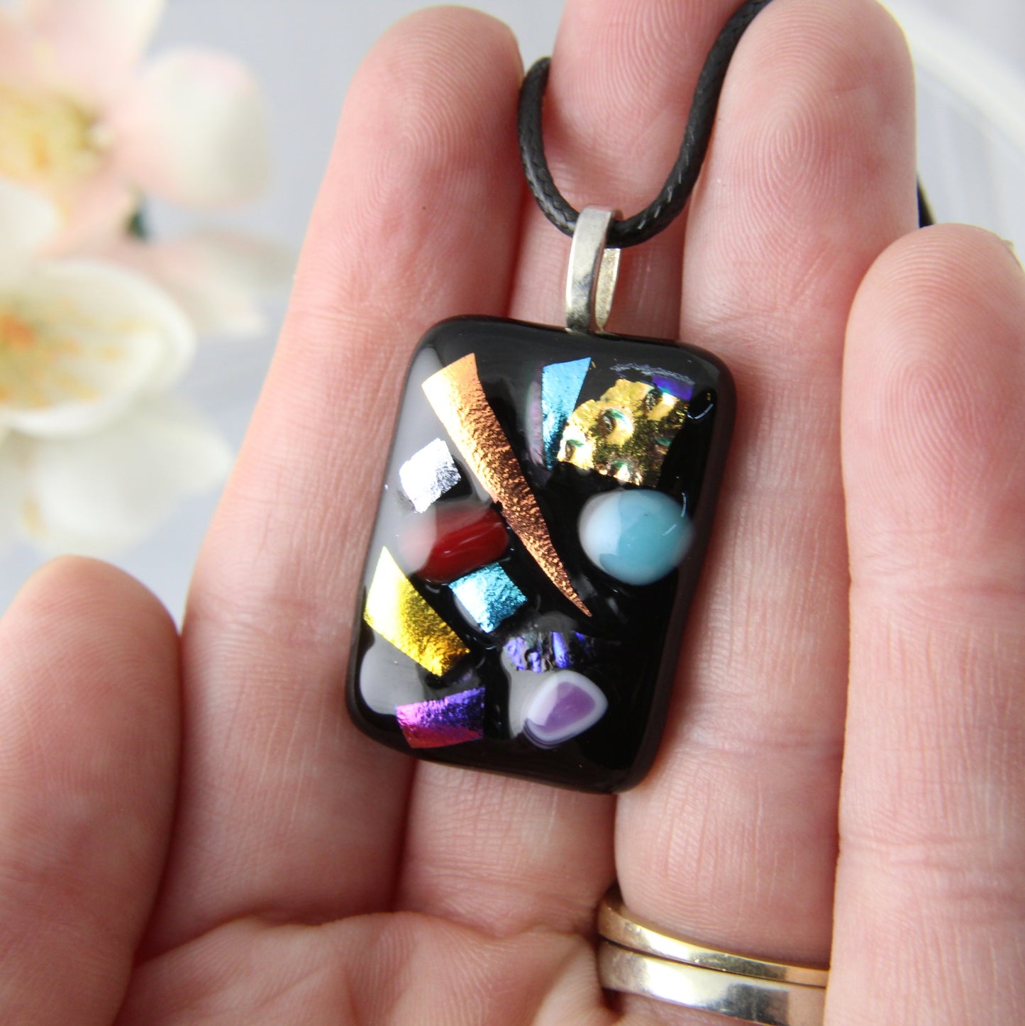 A Bit of This and That - Fused Glass Pendant