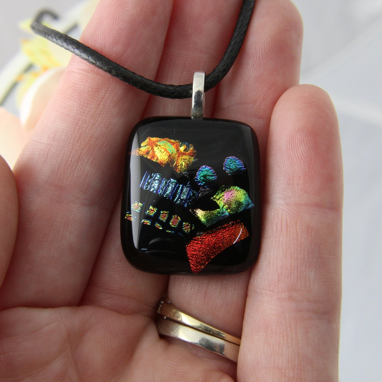 Optical Colour Fused Glass Pendant