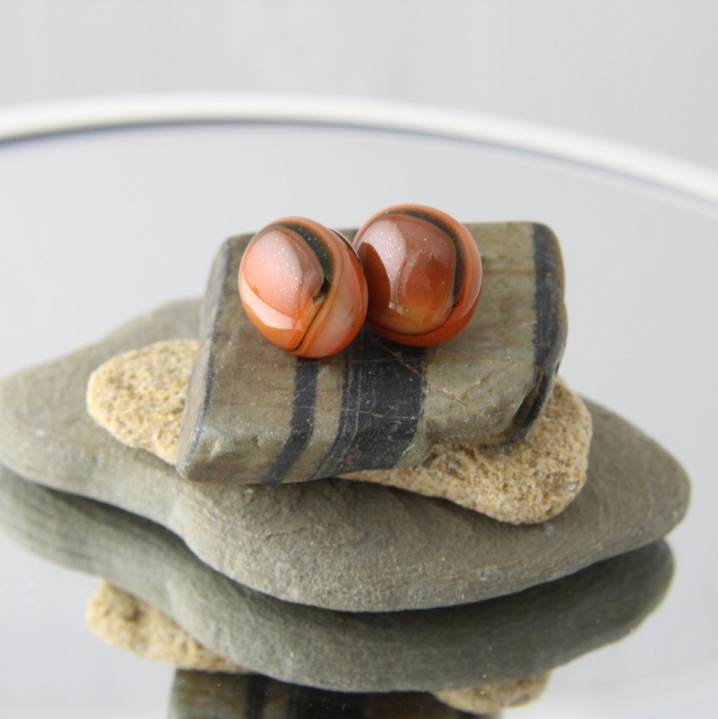 'Streaky & Sublime' Fused Glass Studs