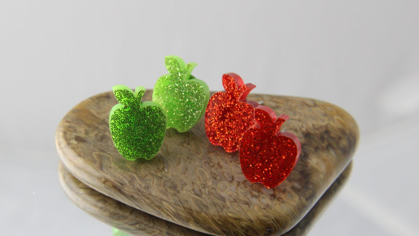 An Apple A Day Acrylic Earrings Studs