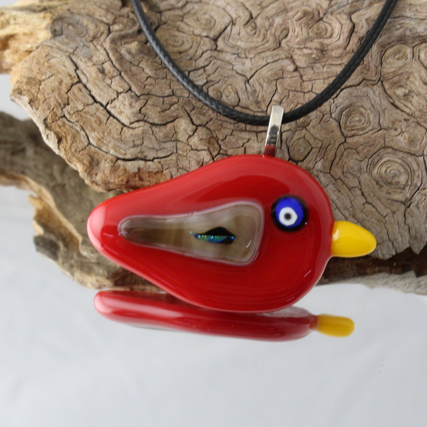 Bird with Attitude! Fused Glass Pendant