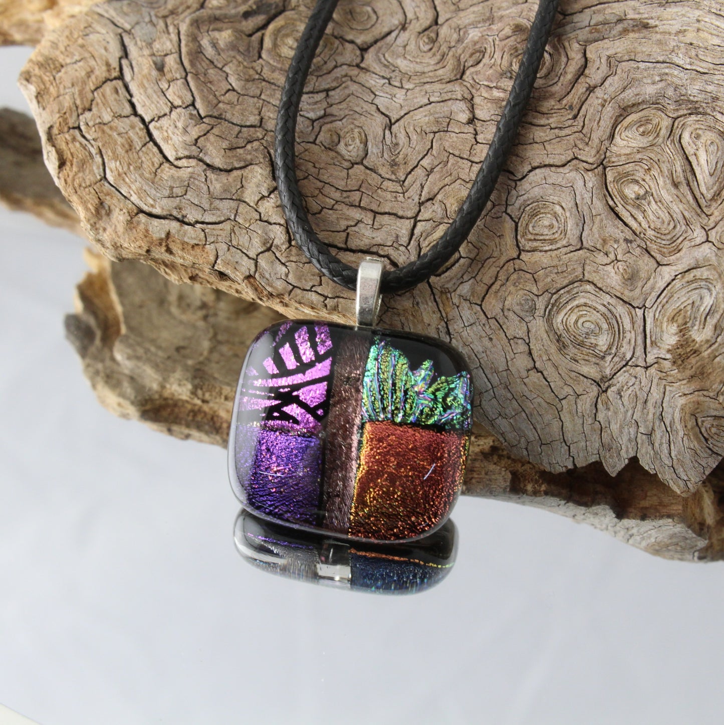 Patchwork Fused Glass Pendant #4