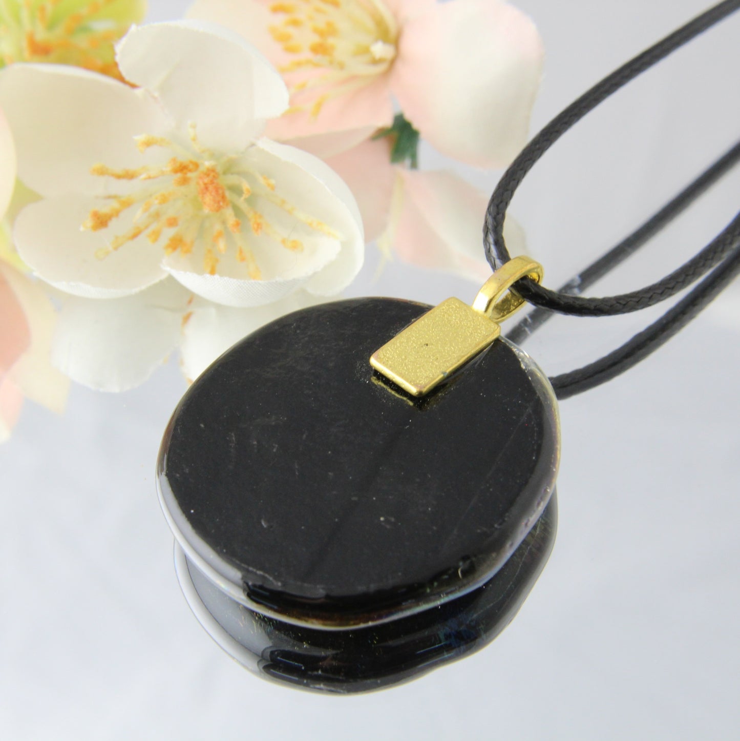 Oil Slick Fused Glass Pendant