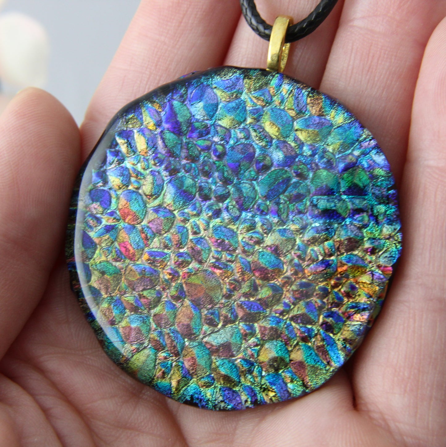 Rainbow Rocks - Fused Glass Pendant