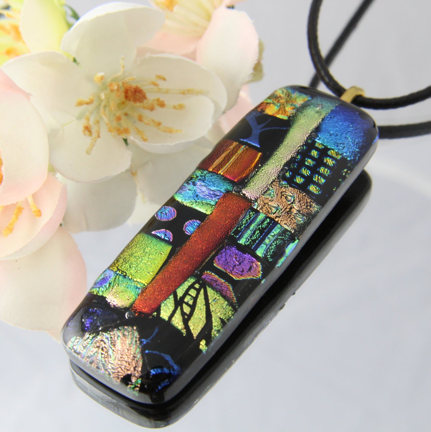 Patchwork Fused Glass Pendant #2