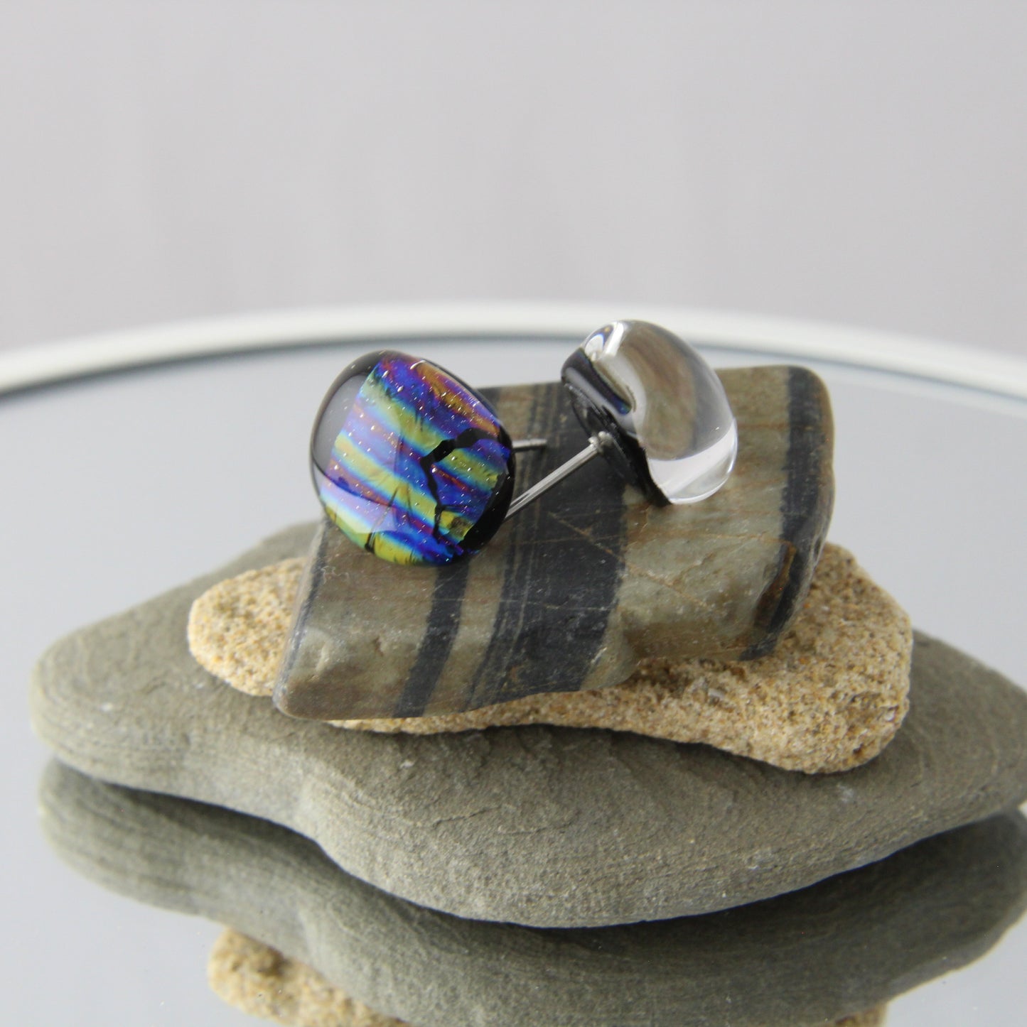 'Never Too Much' Fused Glass Studs