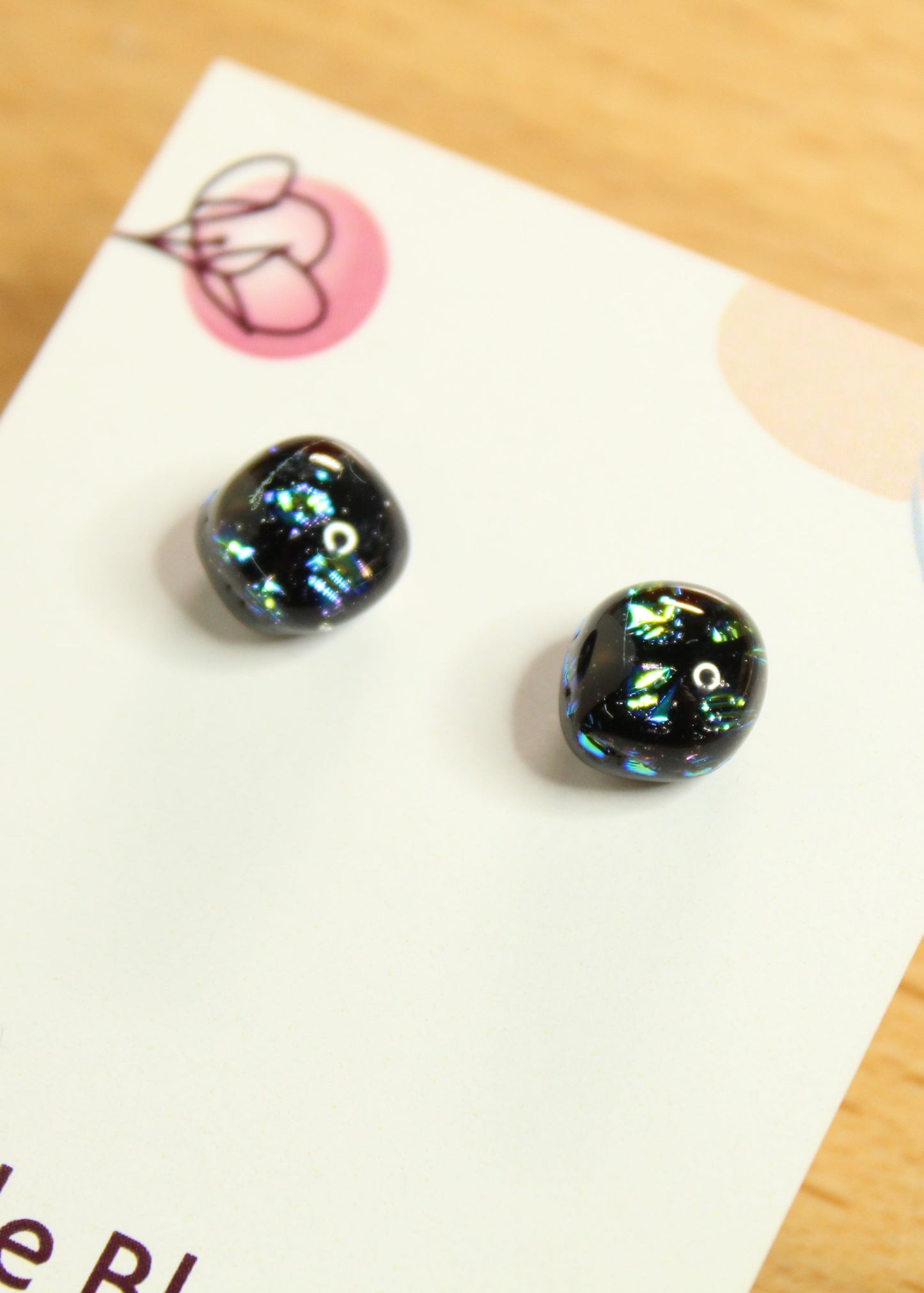'Disco' Fused Glass Mini Studs Earrings