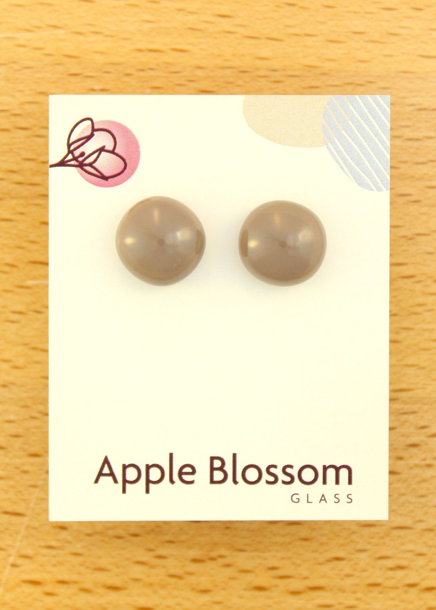 'Seal Grey' Fused Glass Earrings Studs