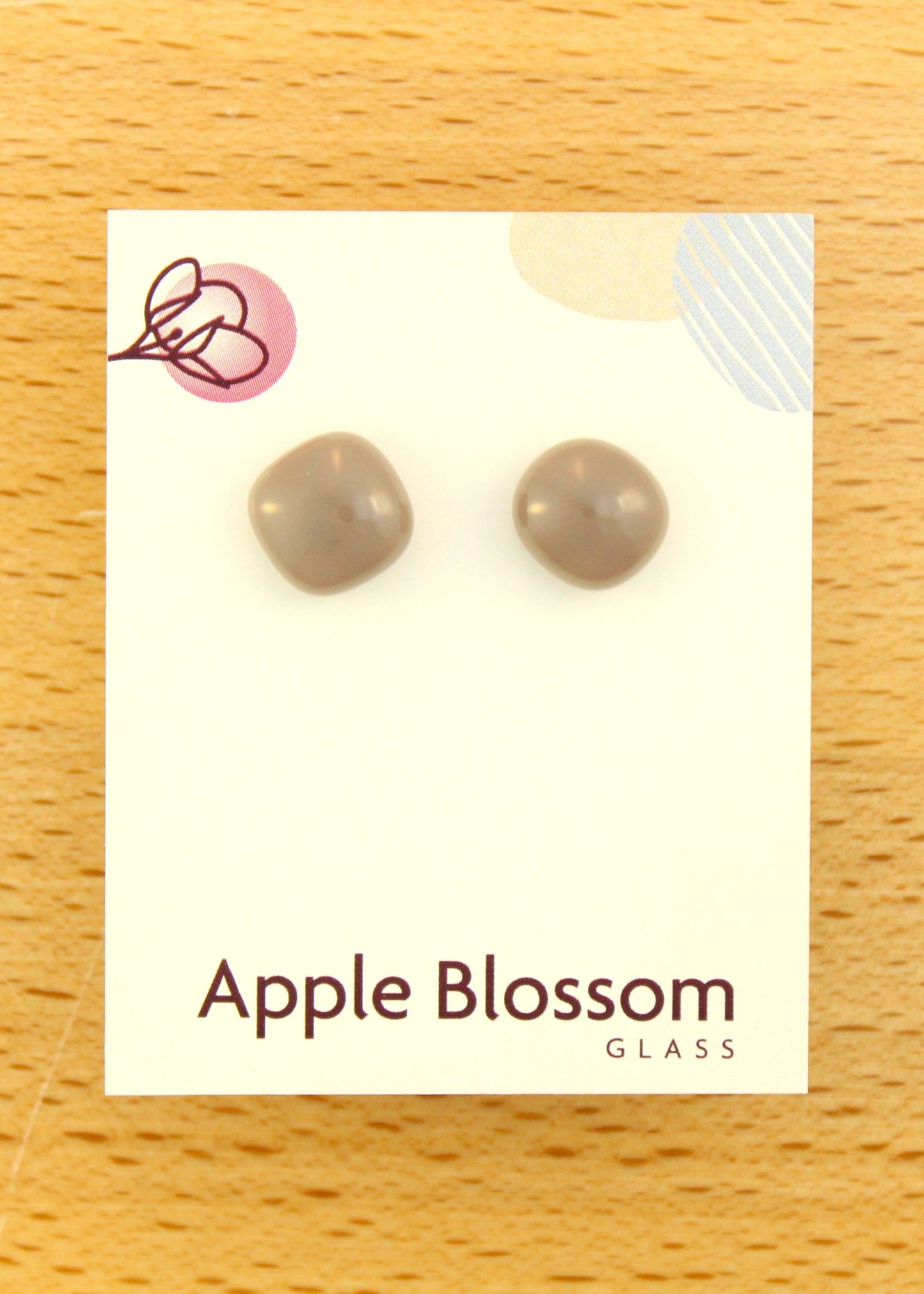 'Seal Grey' Fused Glass Earrings Studs