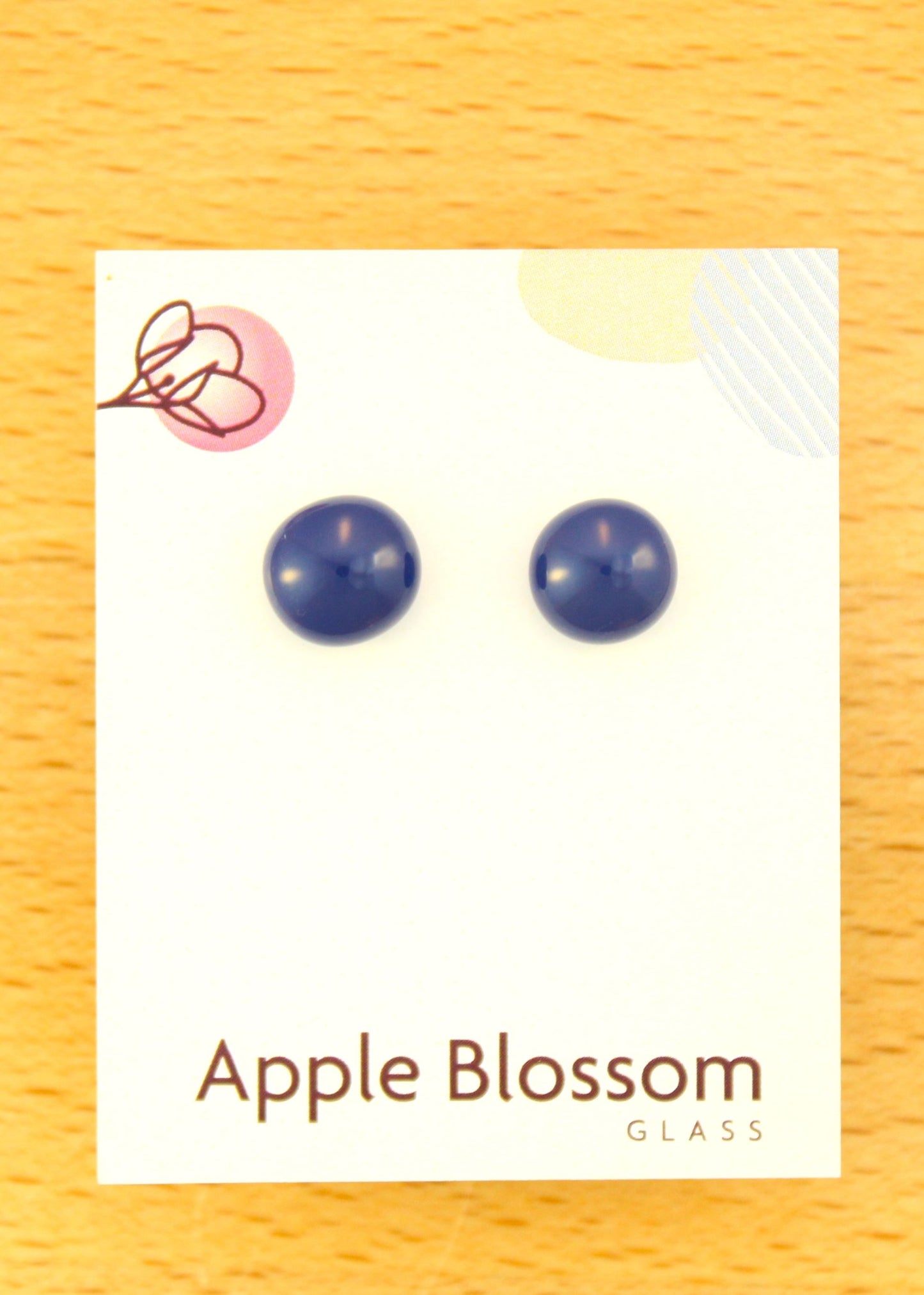 'Navy Blue' Fused Glass Studs