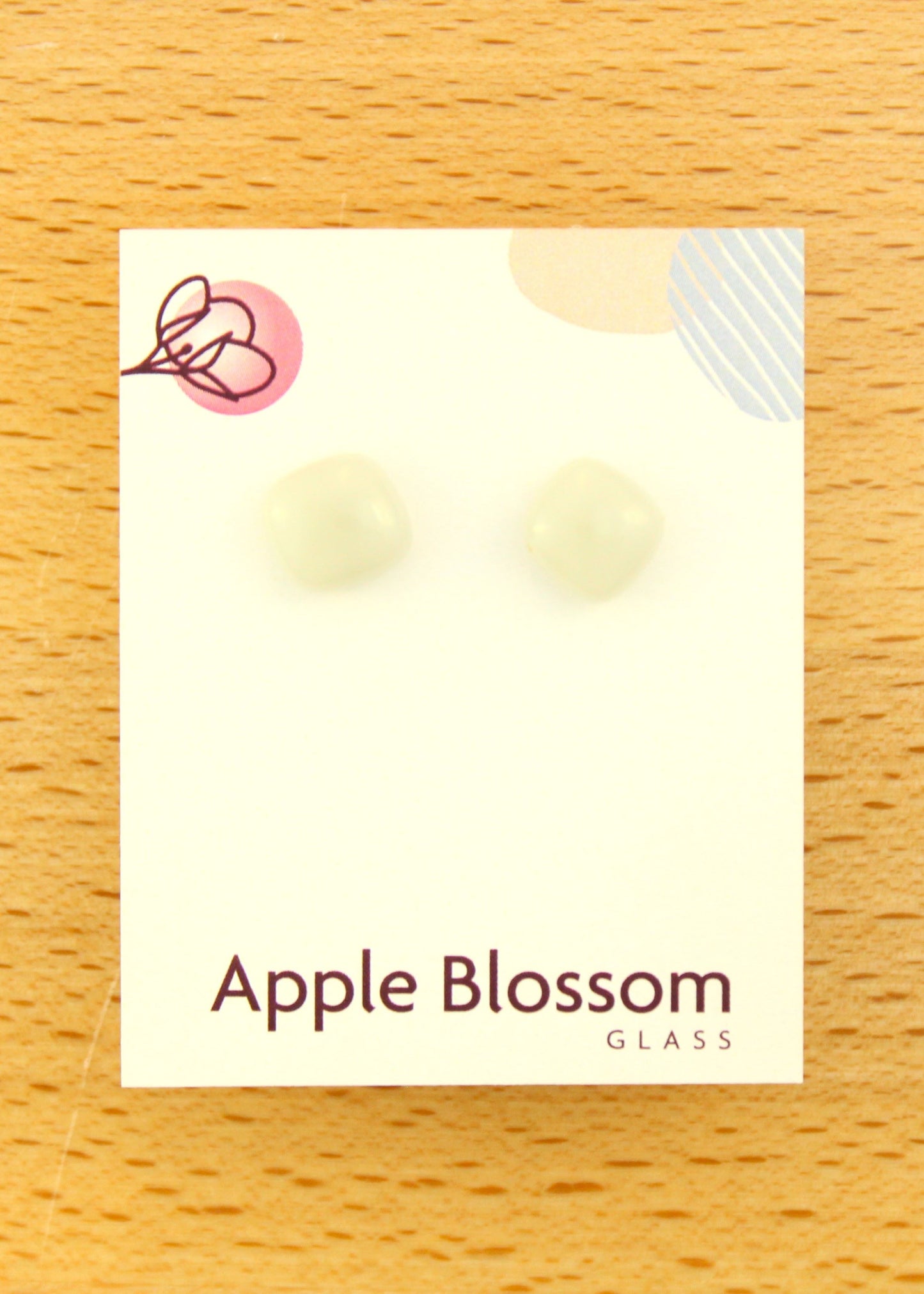 'Pearl Grey' Fused Glass Earrings Studs