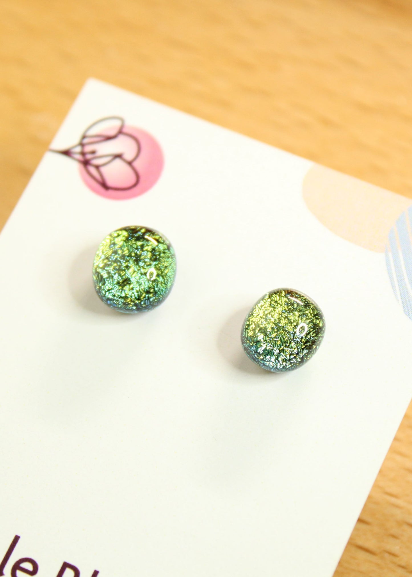 'Sparklepants Yellow' Fused Glass Mini Studs Earrings
