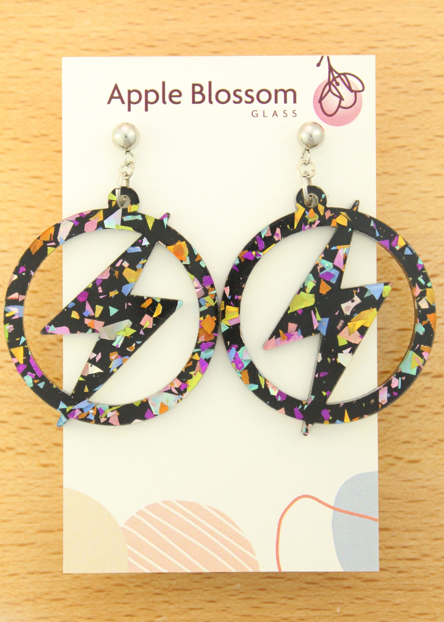 'Struck by Lightning!' Acrylic Earrings Studs