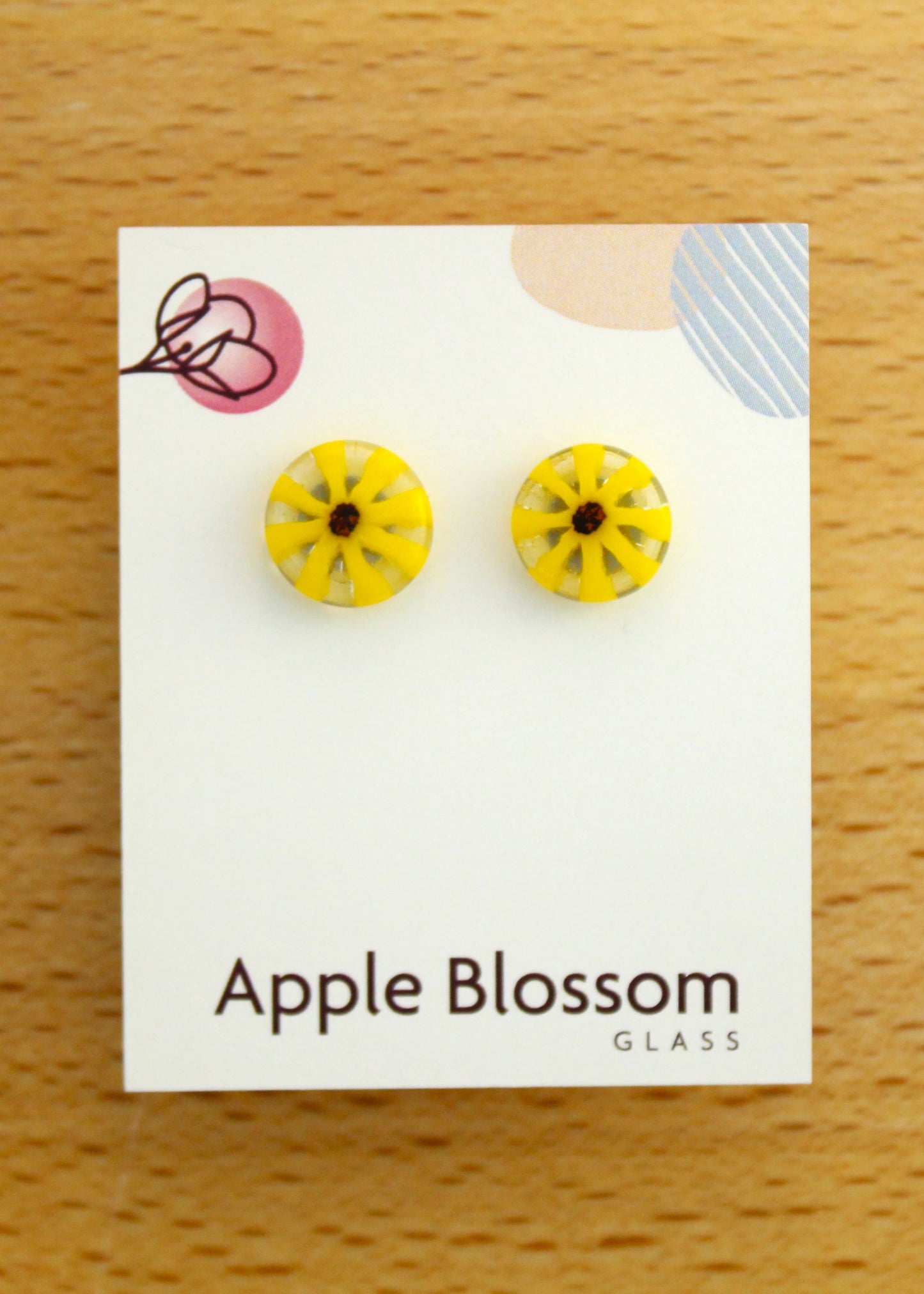 'Sunny Wildflower' Fused Glass Studs