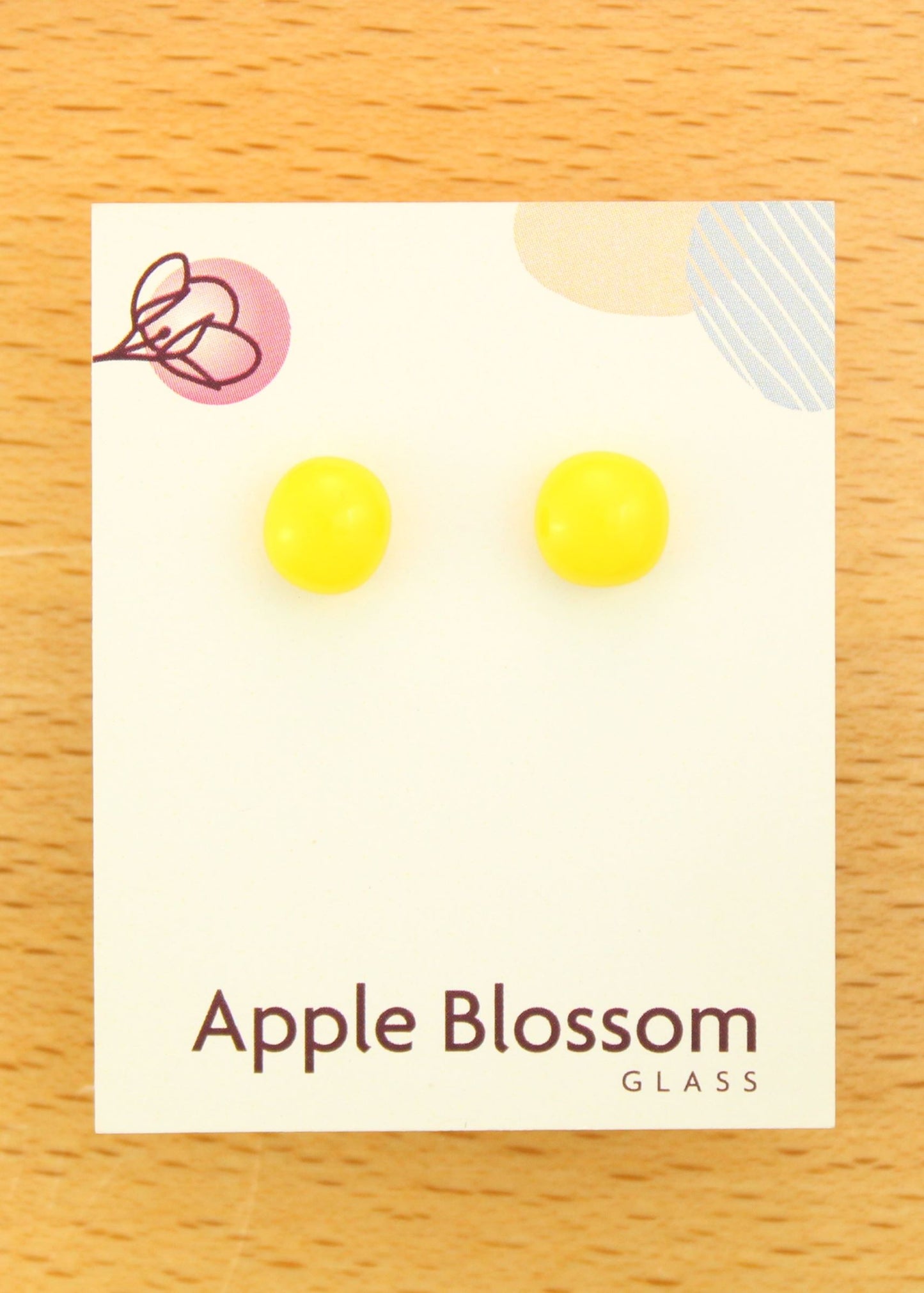 'Sunshine Yellow' Fused Glass Mini Studs Earrings