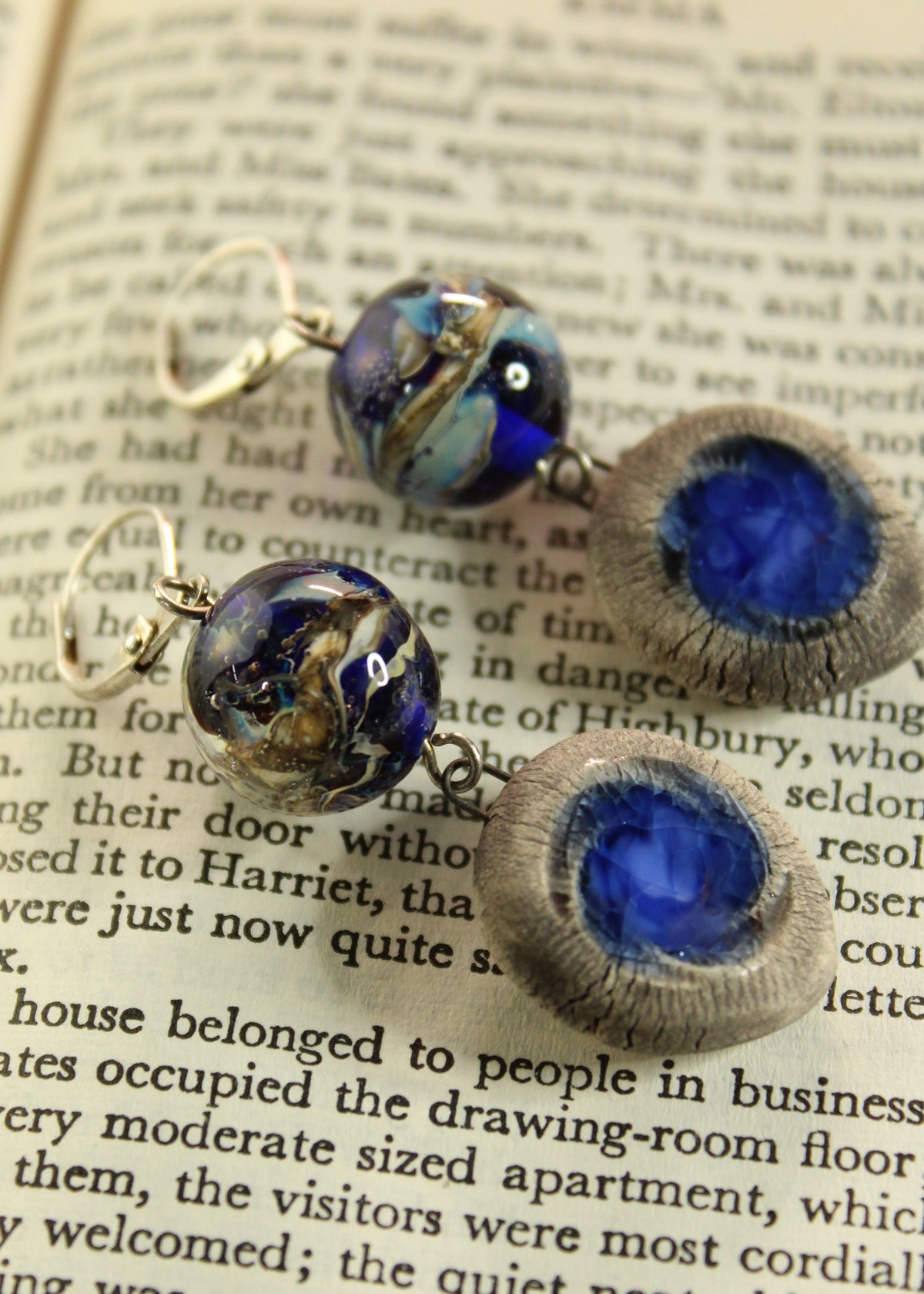 'Swirling Earth' Earrings Leverbacks