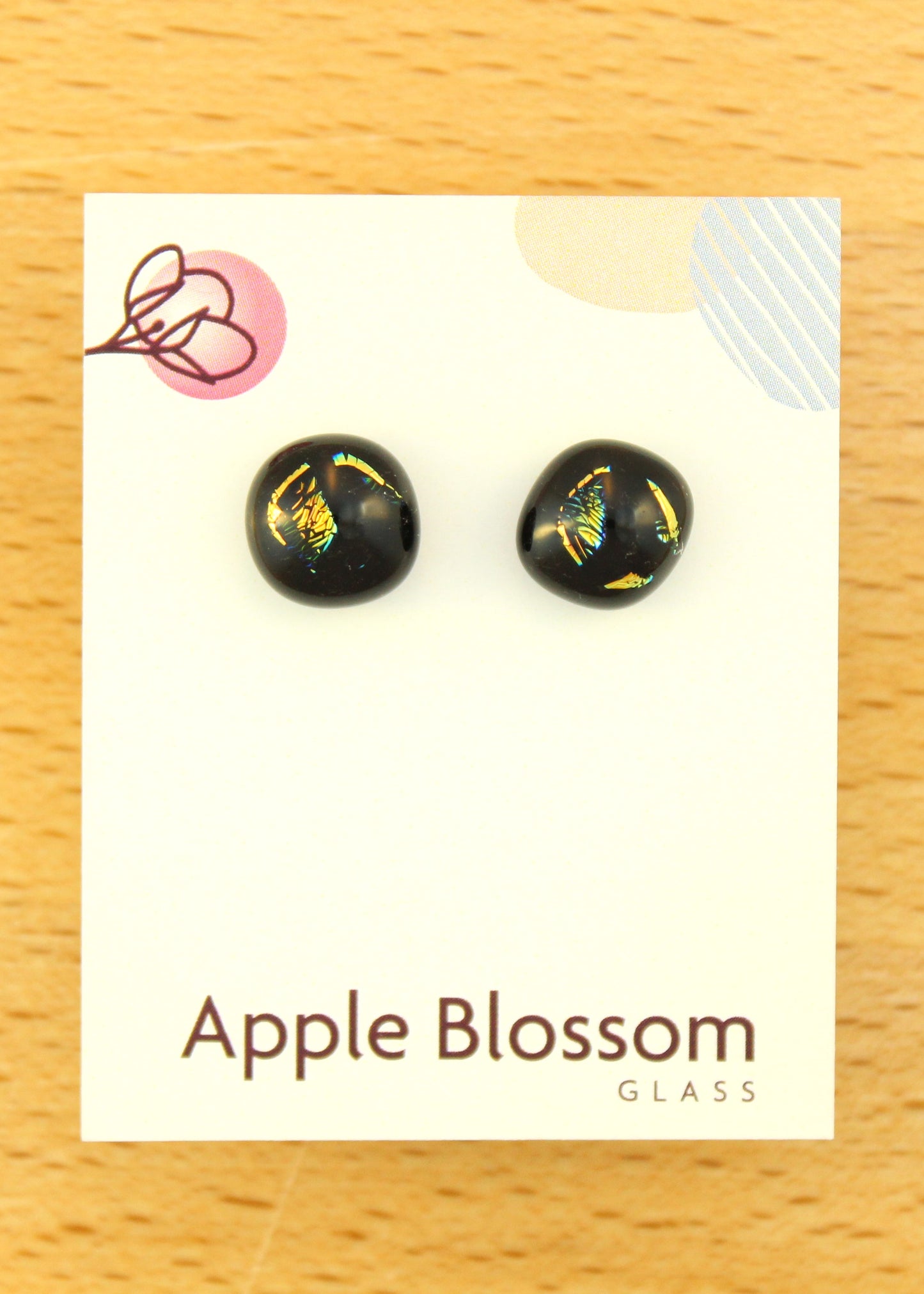 'Tiger's Eye' Fused Glass Earrings Studs