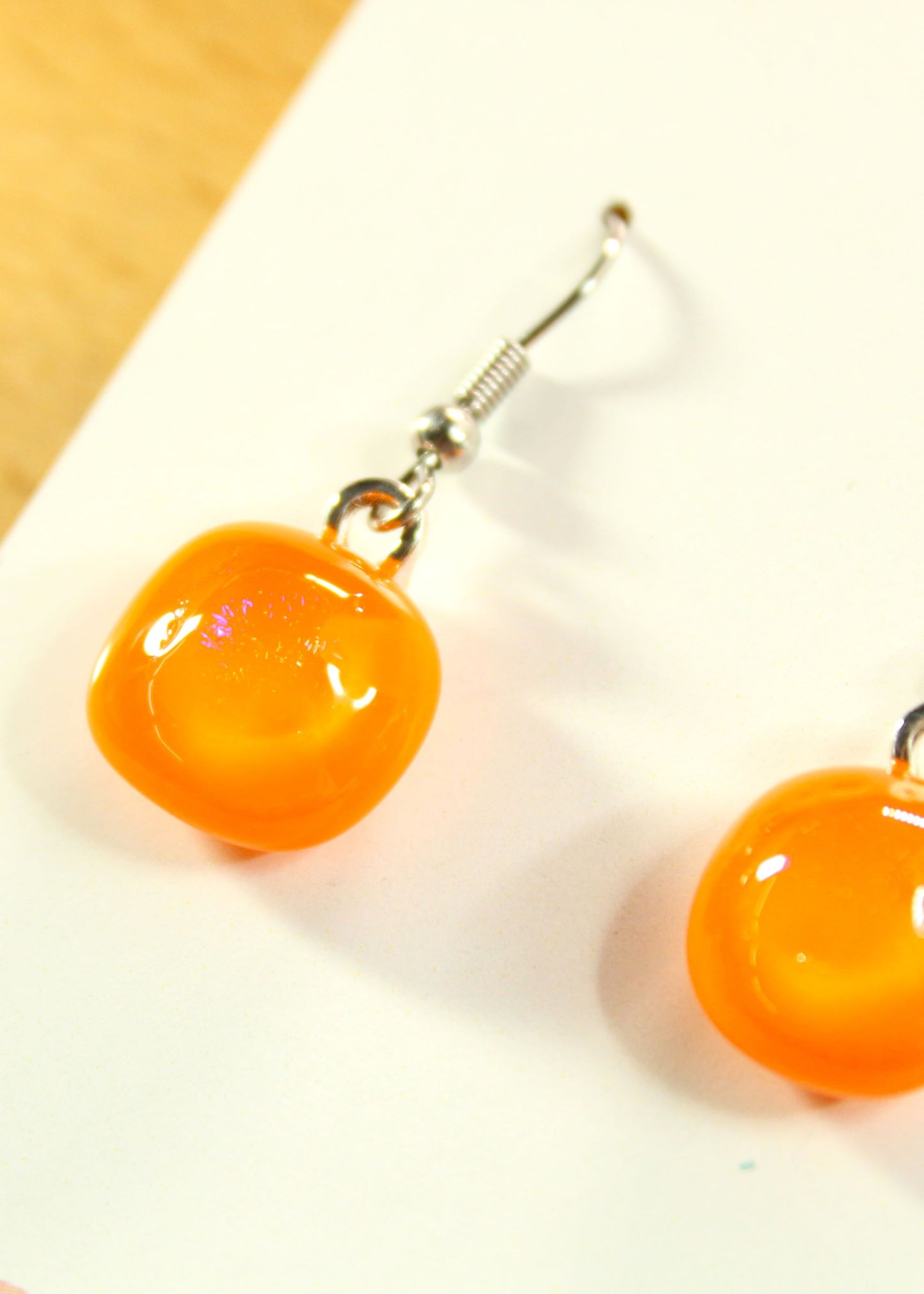 'A Touch of Sparkle' Fused Glass Earrings Dangles