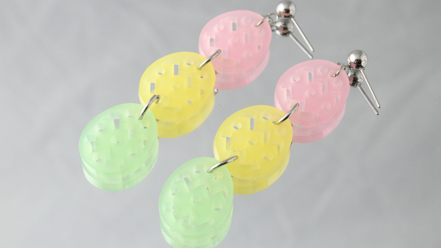 'Easter Egg Cascade' Acrylic Dangles