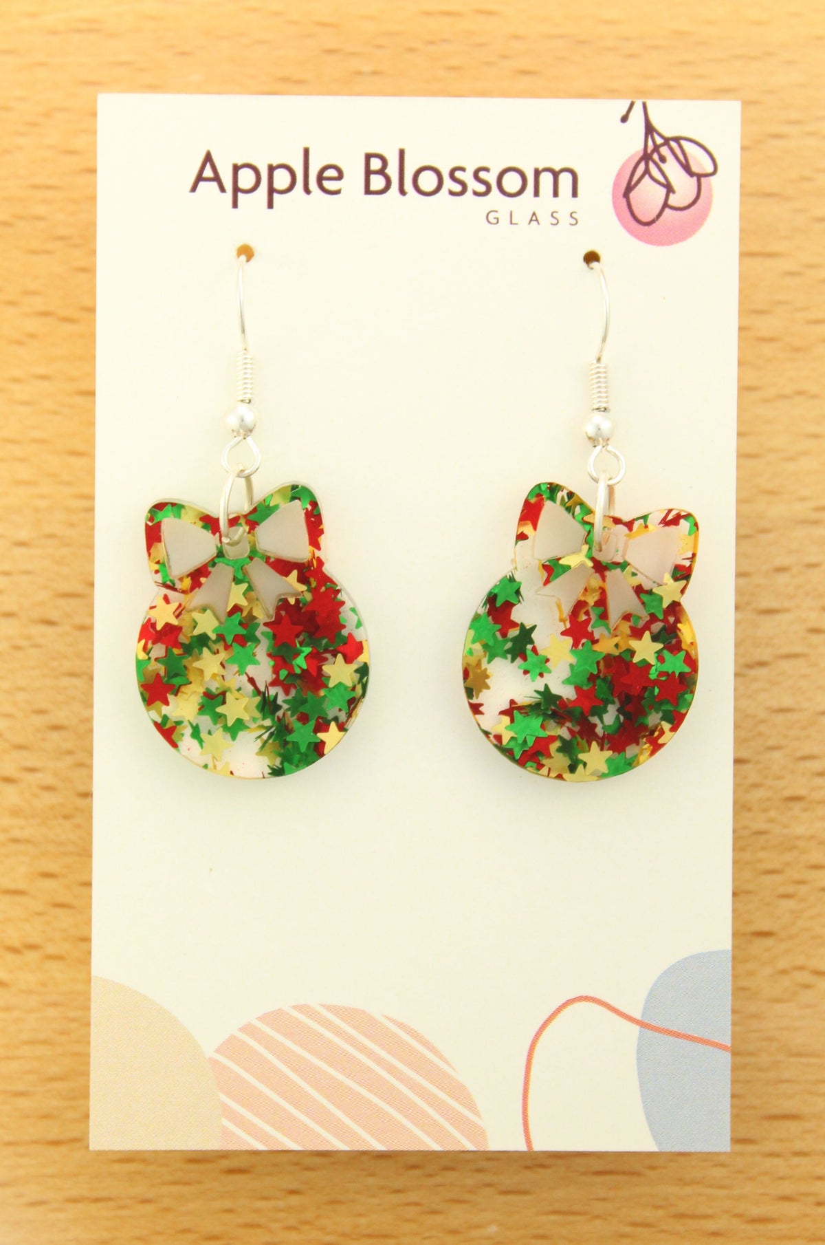 'Christmas Baubles & Bows' Acrylic Earrings