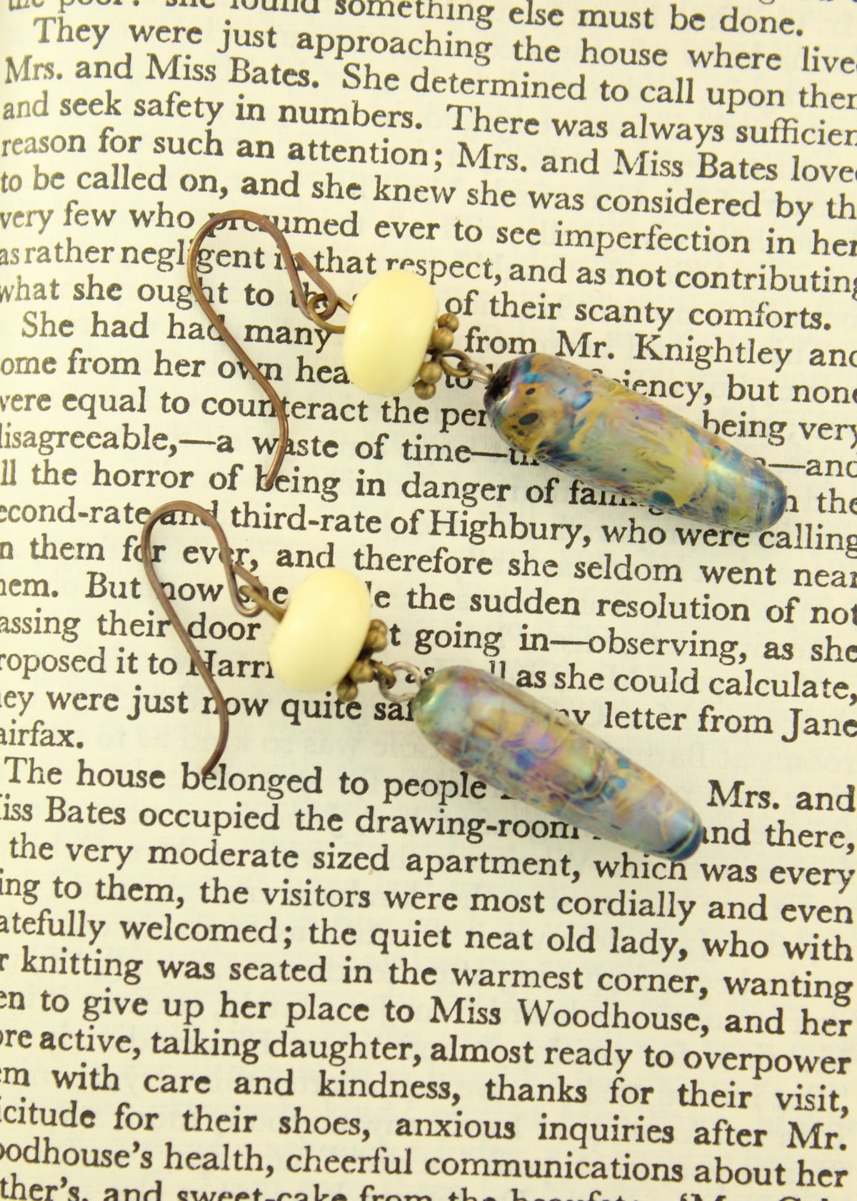 'Geological Marvel' Handmade Glass Earrings