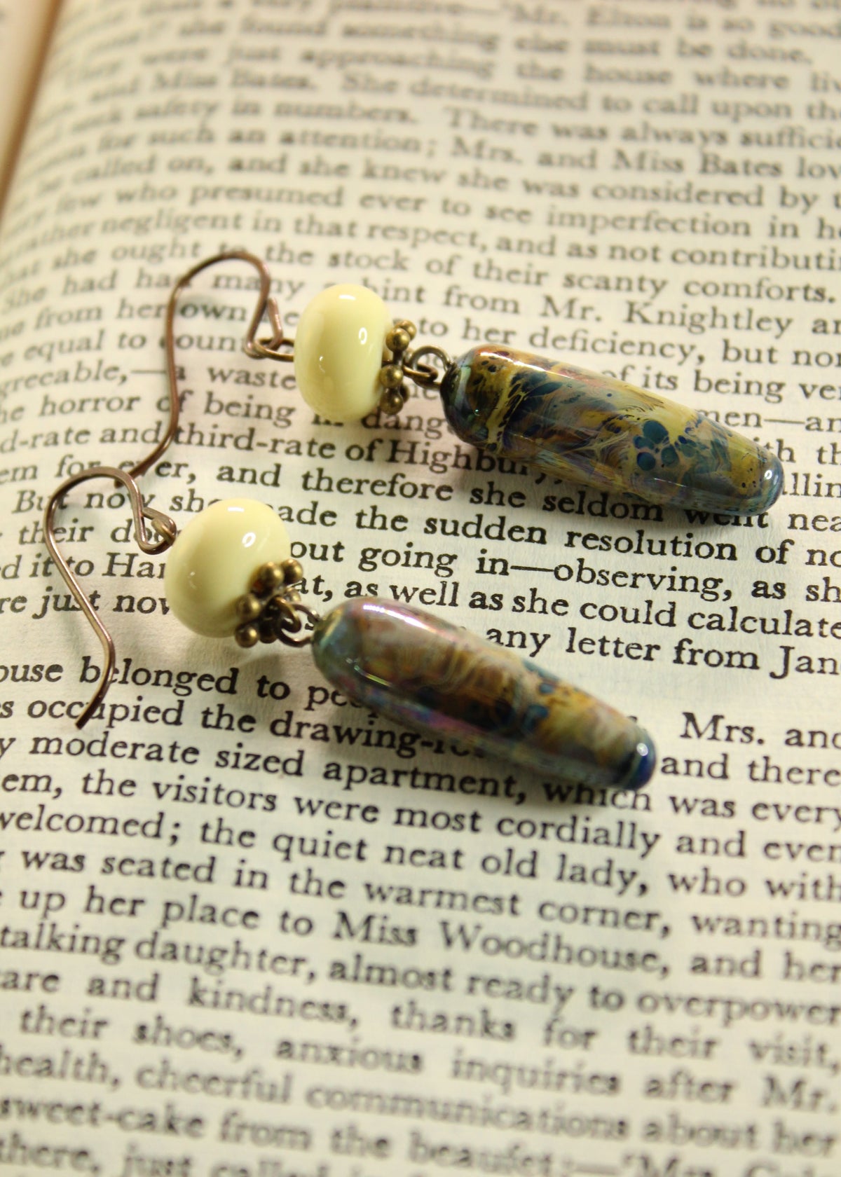 'Geological Marvel' Handmade Glass Earrings