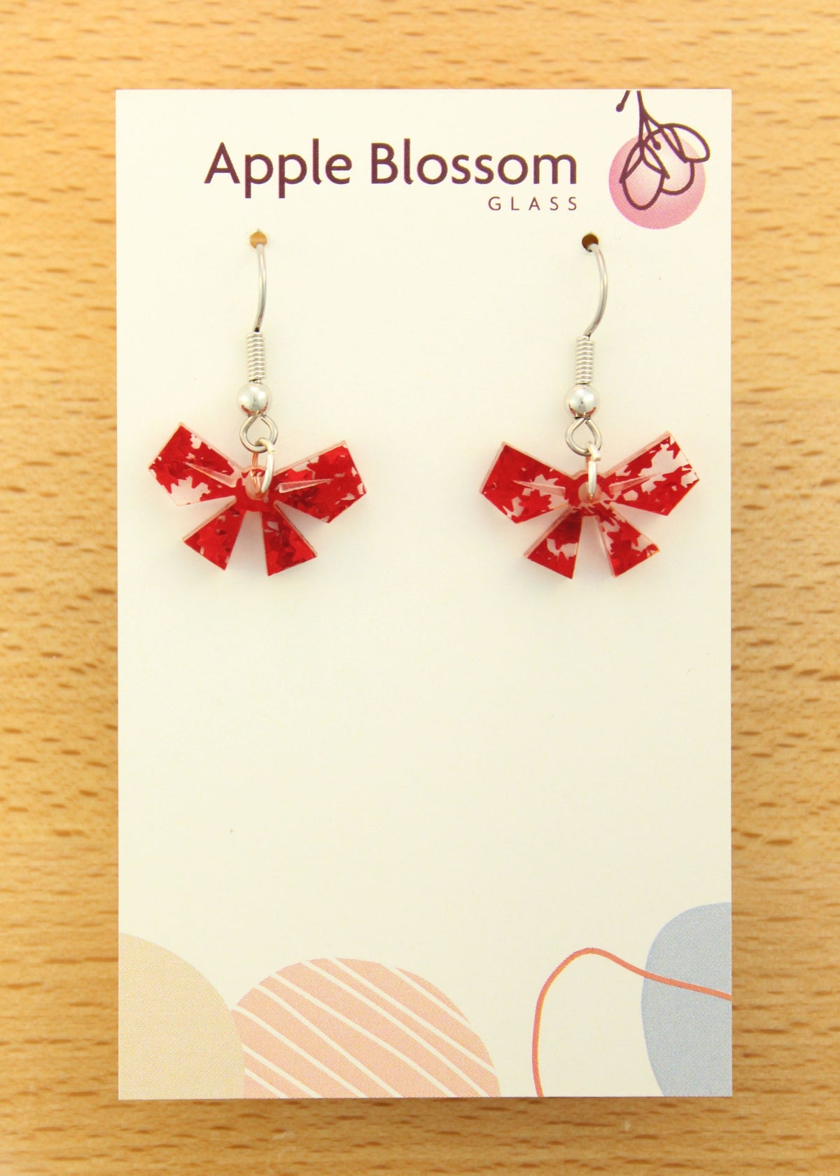 'Geometric Christmas Bows' Acrylic Earrings