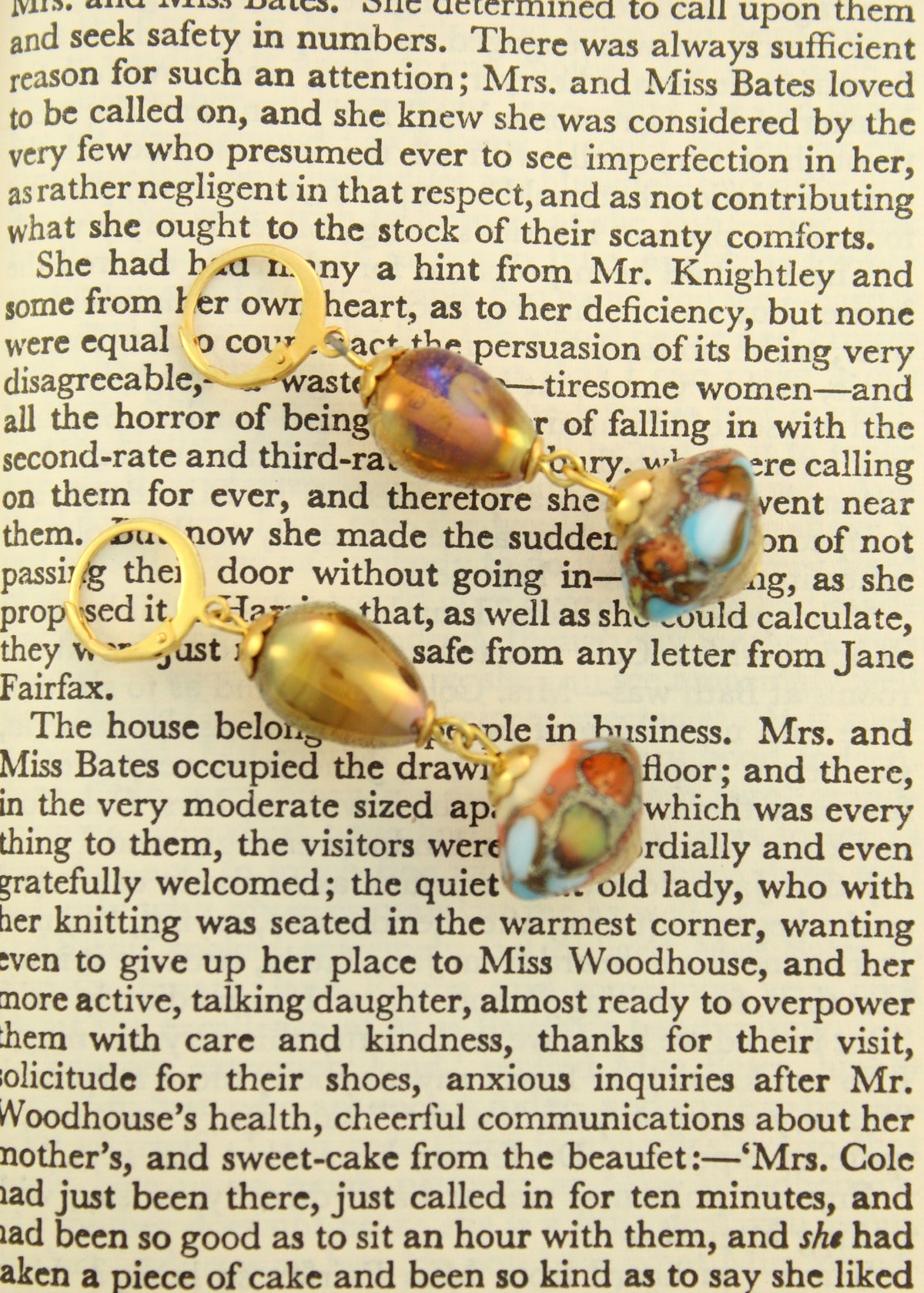 'Gold Rush' Handmade Glass Earrings