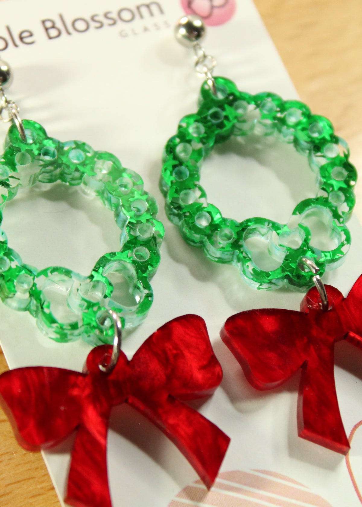 'Happy Wreaths' Acrylic Earrings Dangles