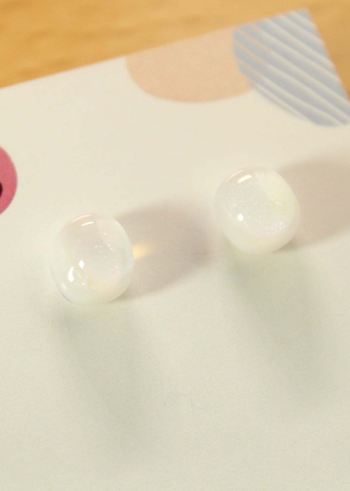 'Ice Queen' Fused Glass Mini Studs Earrings