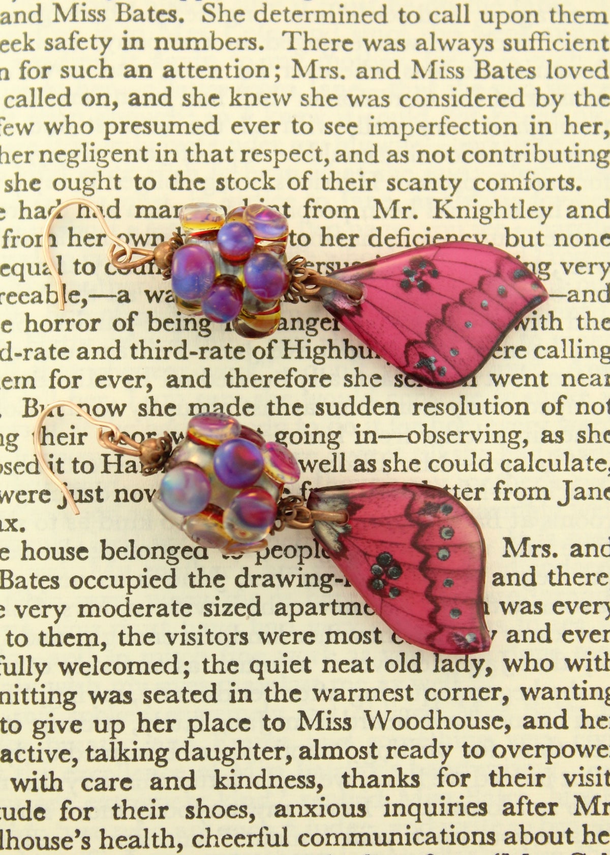 'Butterfly Wing' Glass & Resin Earrings