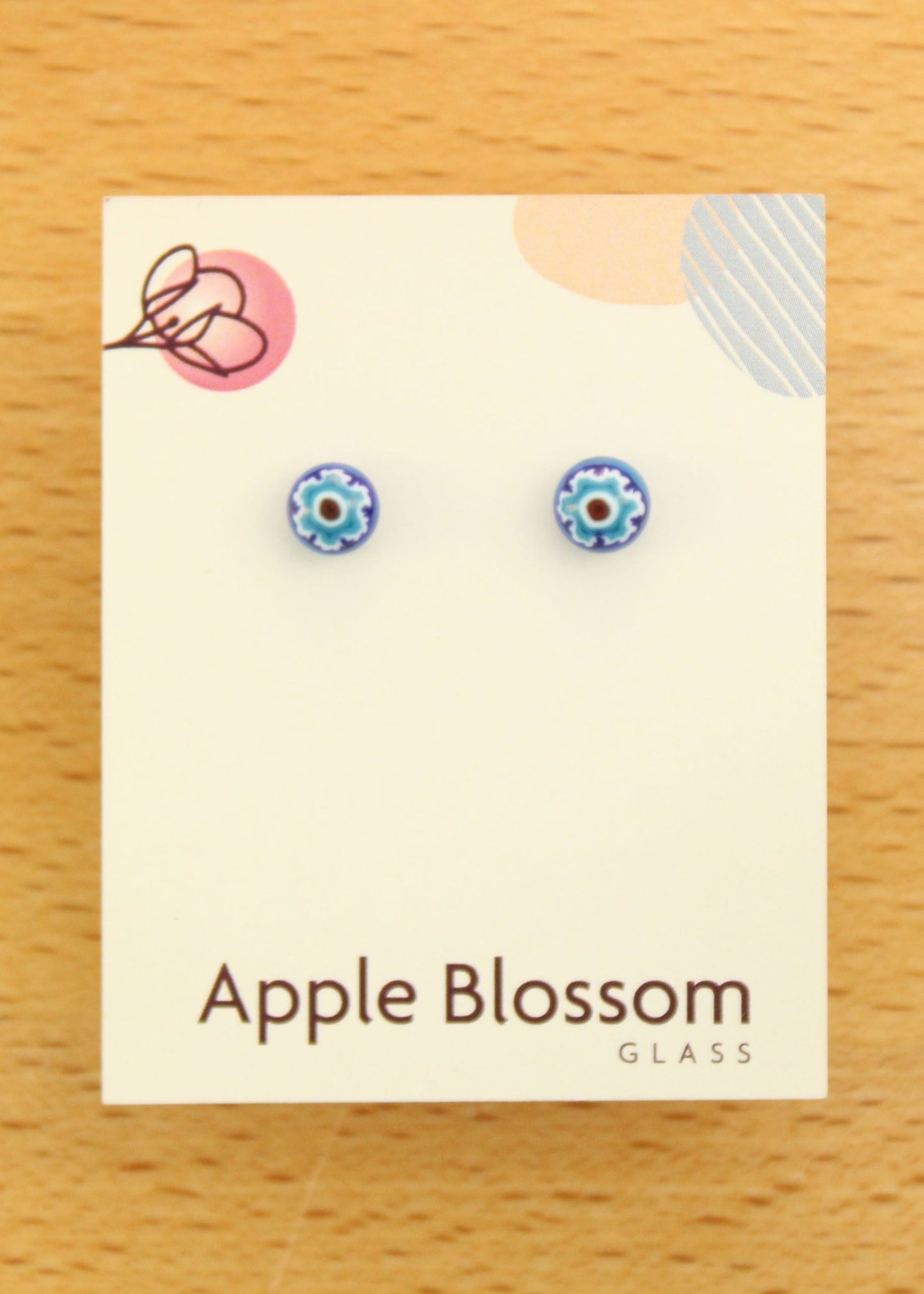 'Lapis Blue' Fused Glass Mini Studs Earrings