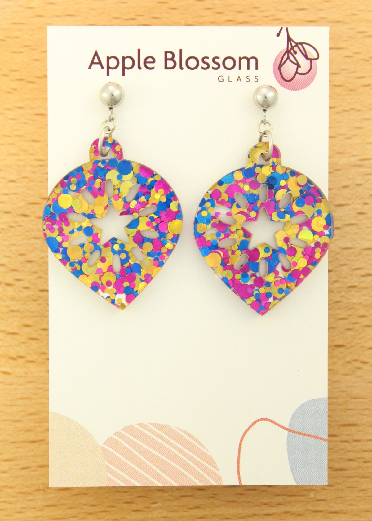 'Multicolour Christmas Baubles' Acrylic Earrings
