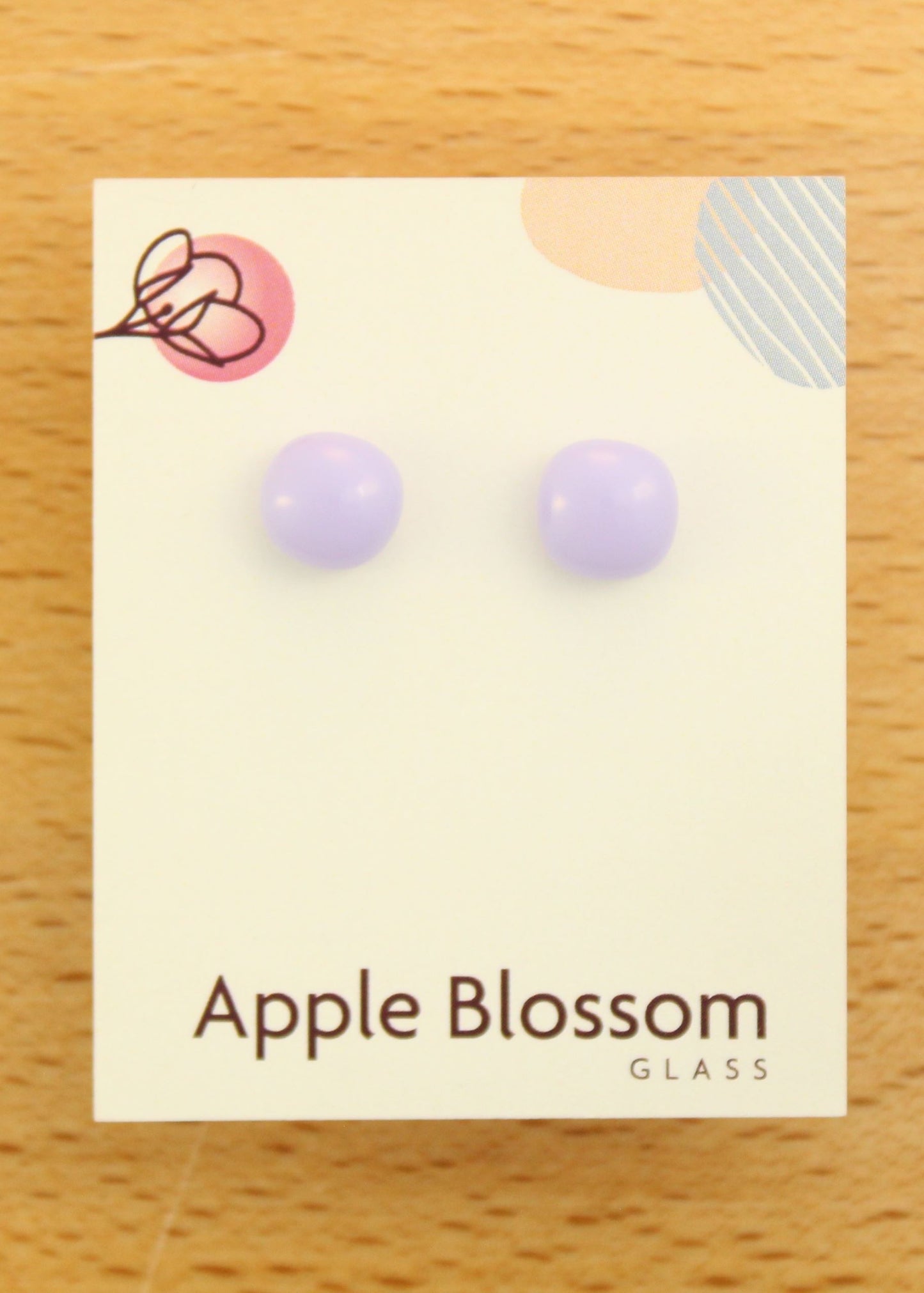 'Neo Lavender' Fused Glass Mini Studs Earrings