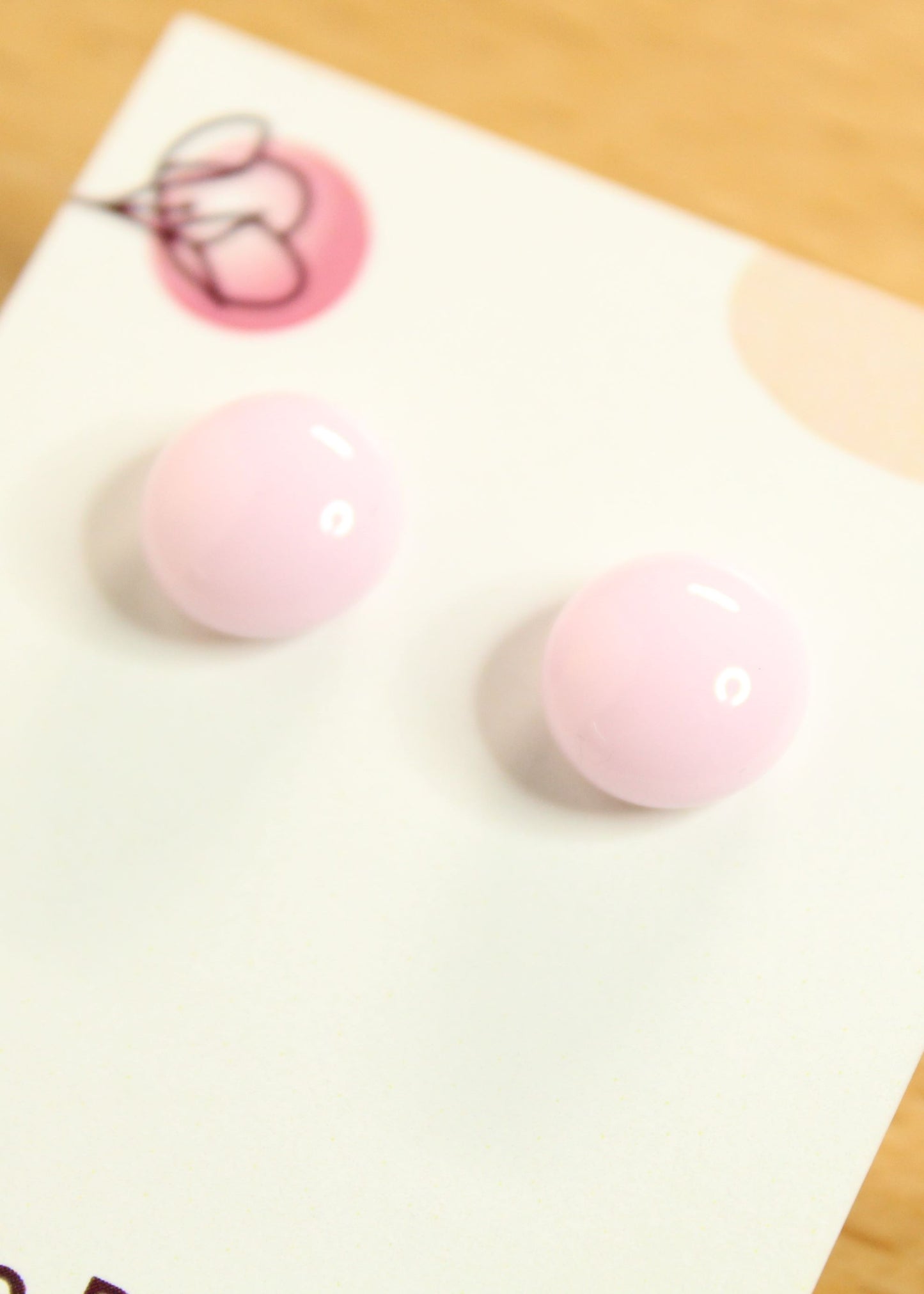 'Pastel Pink' Fused Glass Mini Studs Earrings