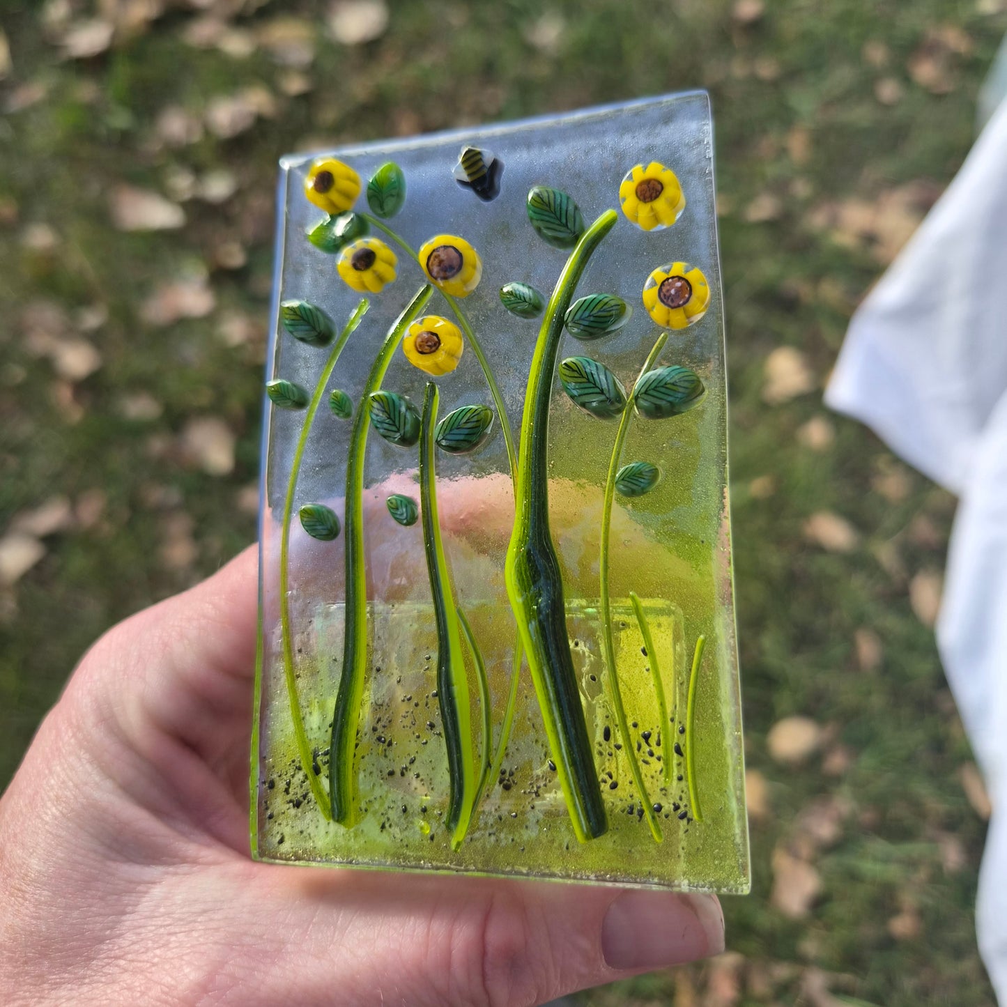 Sunflower Fused Glass Tealight