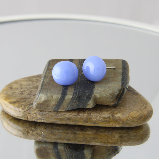 'Periwinkle' Fused Glass Mini Studs Earrings