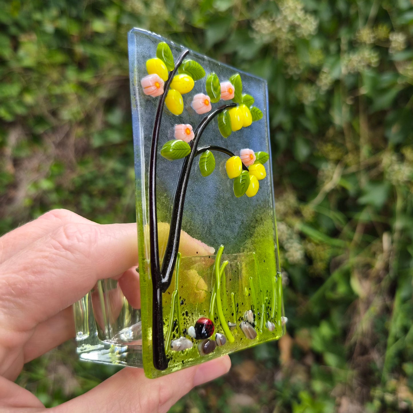 Lemon Tree Fused Glass Tealight