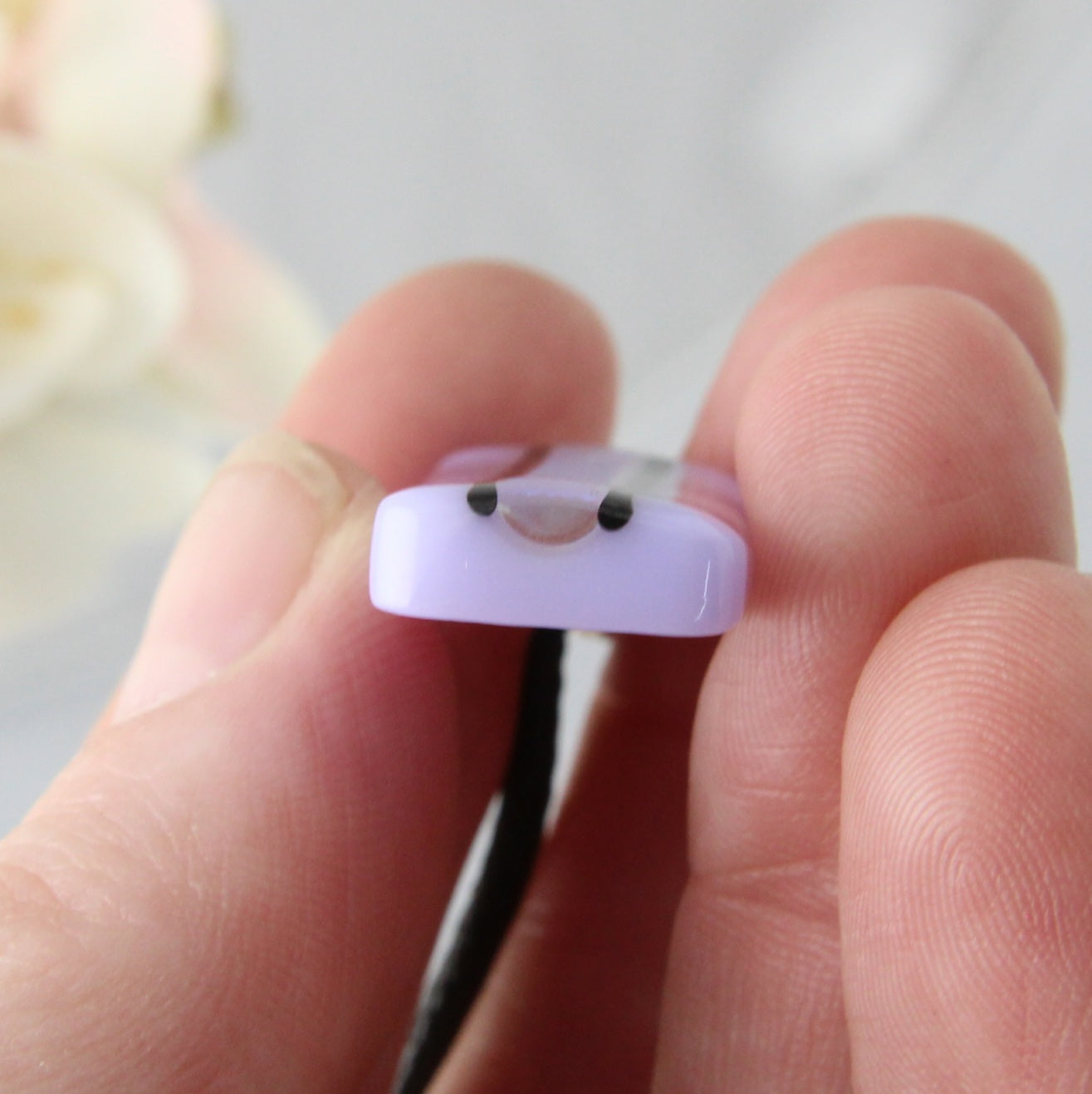 Iridescent Stripe Fused Glass Pendant