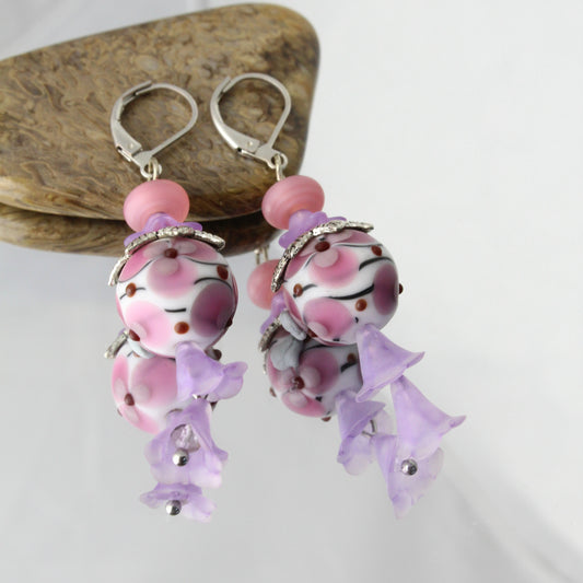 'Off to the Races' Handmade Glass Earrings