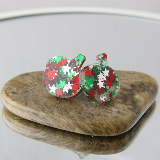 'Beautiful Baubles' Christmas Acrylic Earrings Studs