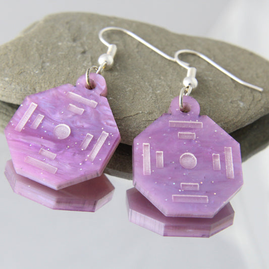 Hexagon Dreaming Acrylic Dangle Earrings