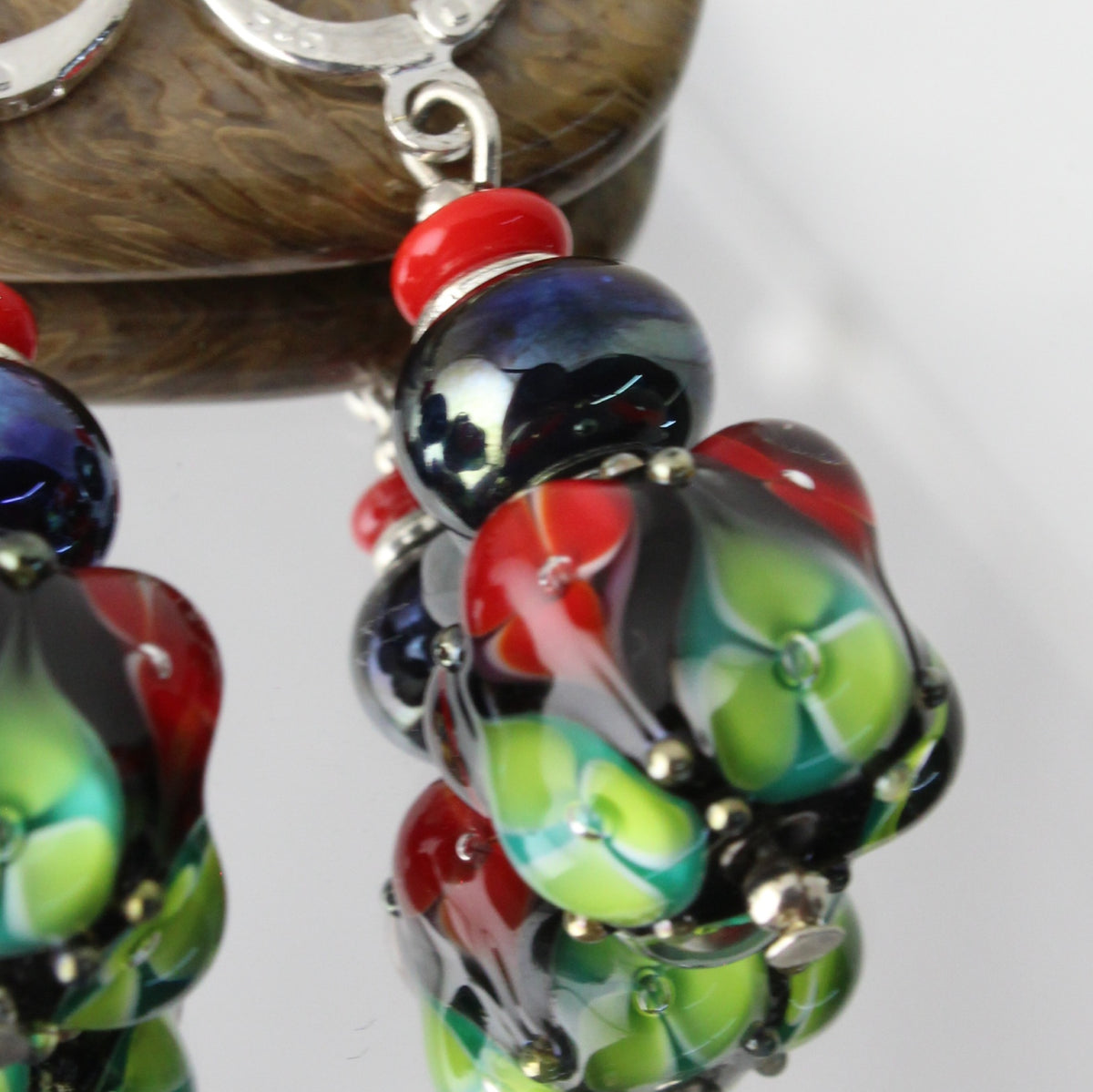 'Dark Forest' Glass Earrings