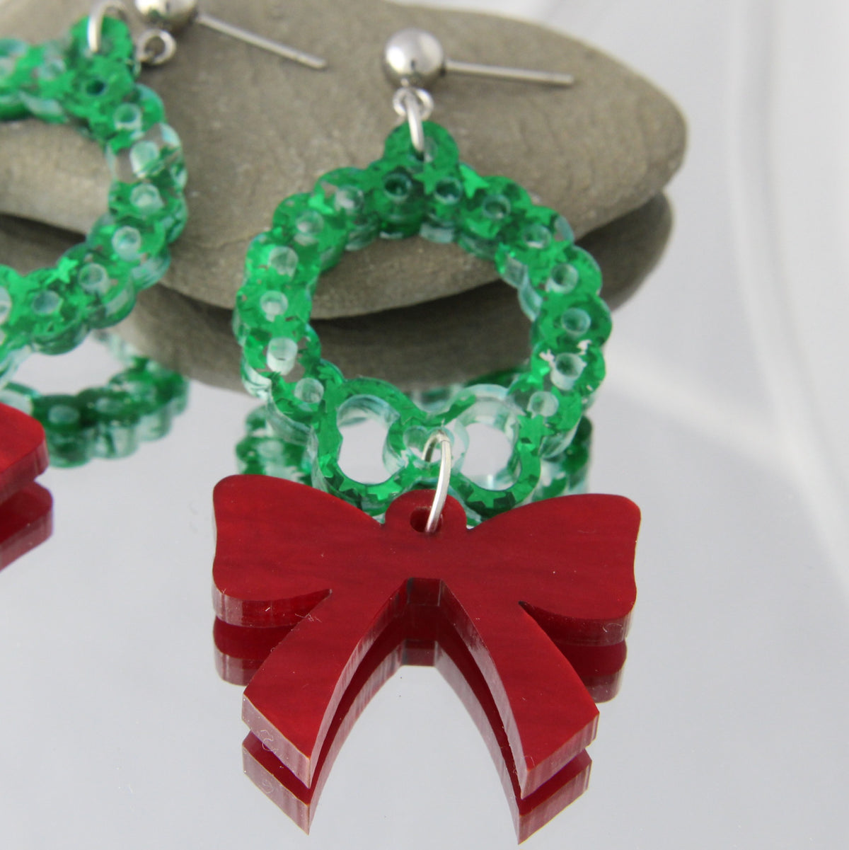 'Happy Wreaths' Acrylic Earrings Dangles