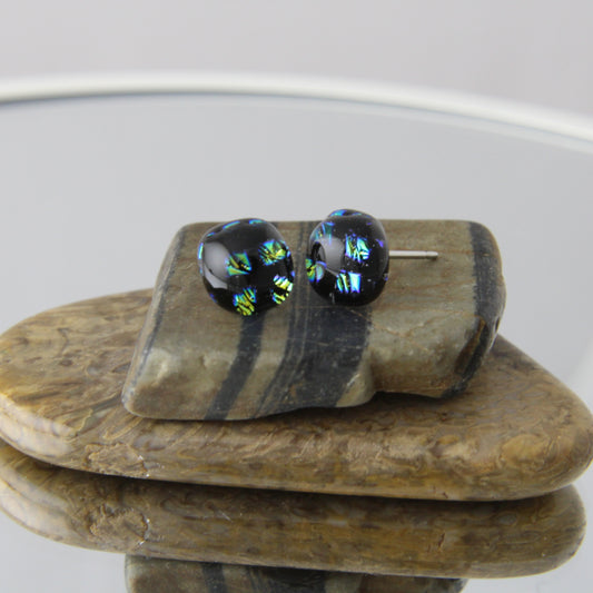 'Disco' Fused Glass Mini Studs Earrings