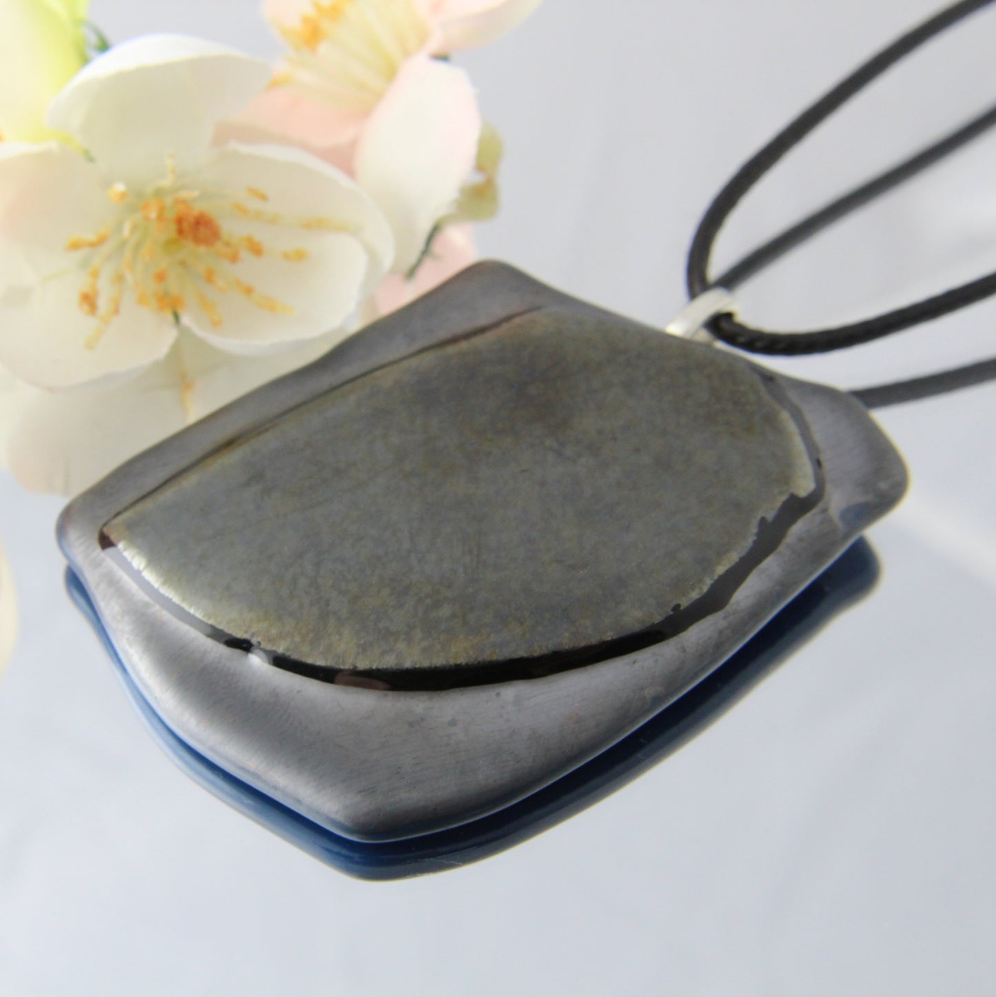 Abstract Shapes Fused Glass Pendant