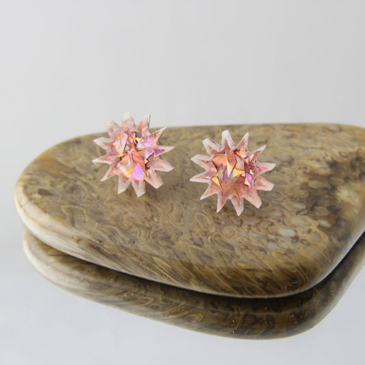 Pink Explosion Acrylic Studs Earrings